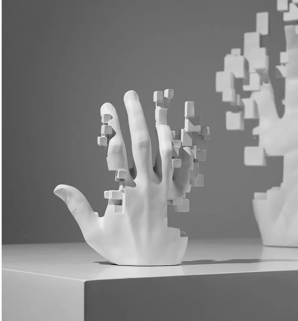 White Artistic Hand Body Sculpture