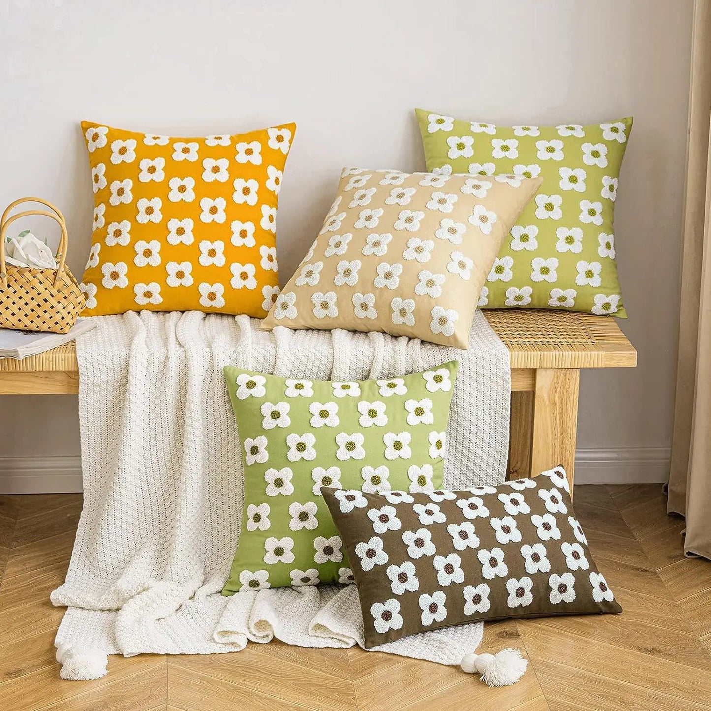 Cushion Cover Floral Yellow