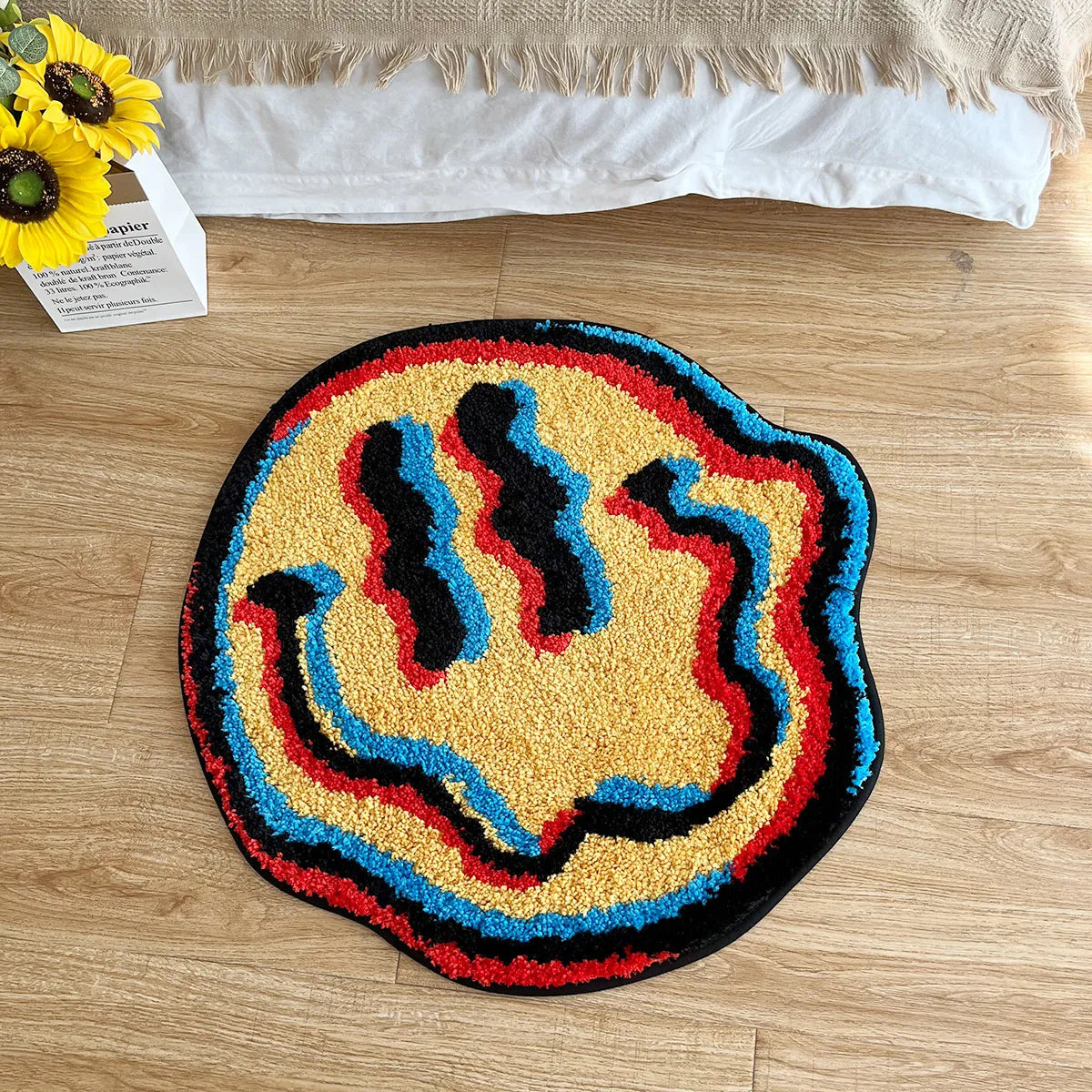 Trippy Smiling Face Rug