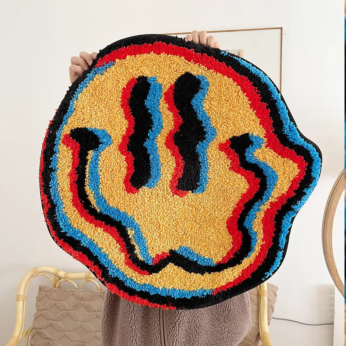 Trippy Smiling Face Rug