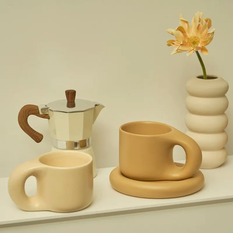 Bubble Ceramic Mug & Saucer Set - Fun and Quirky Drinkware