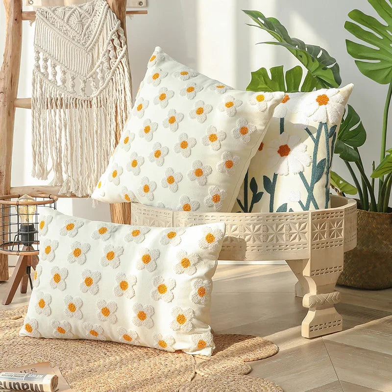 Cushion Cover Floral Yellow