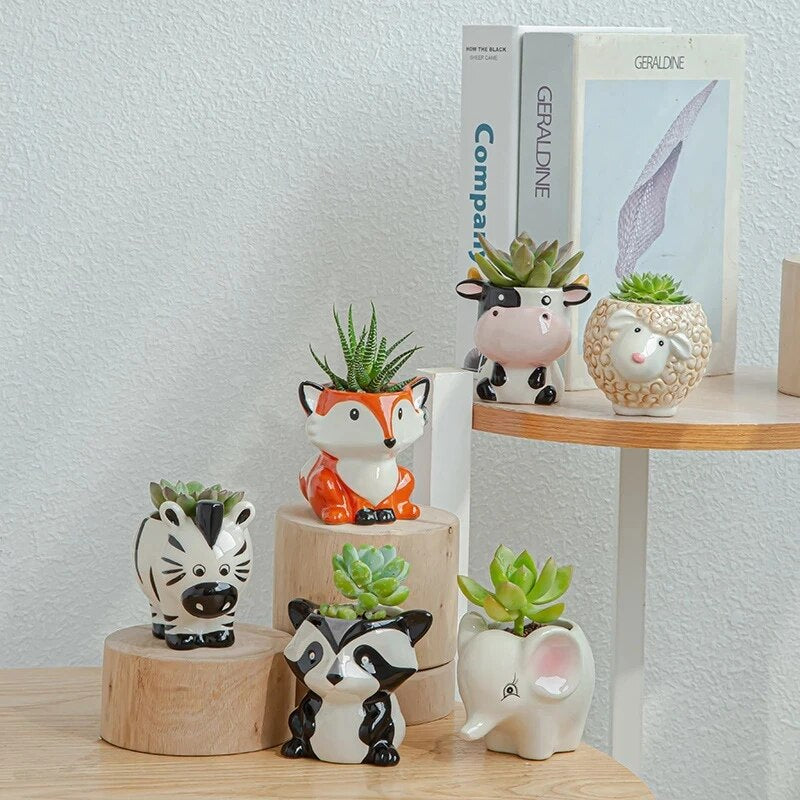 Mini Ceramic Animal Pots collection