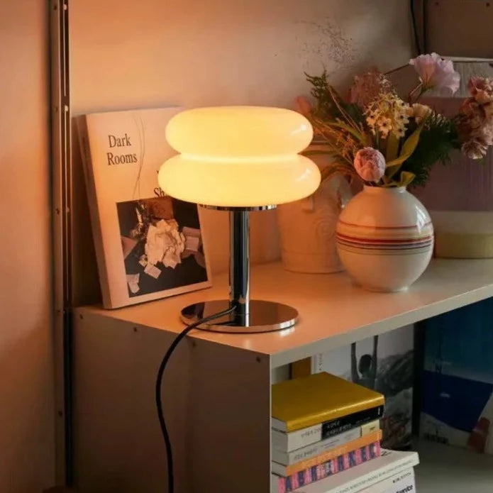 Macaron Glass Bloom Table Lamp in Orange