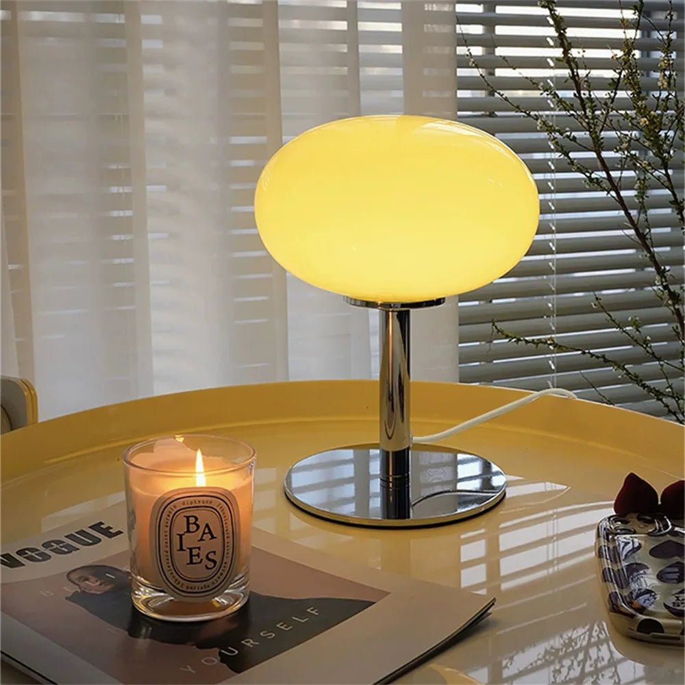 Retro Glass Table Lamp Yellow