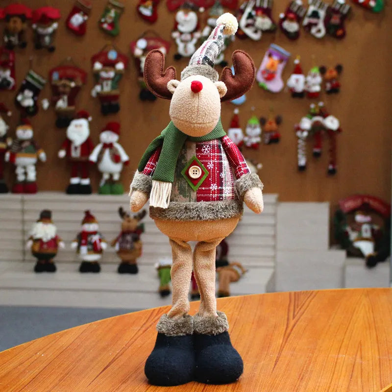 Cheerful Christmas Standing Dolls Set - Reindeer, Snowman, Santa Claus