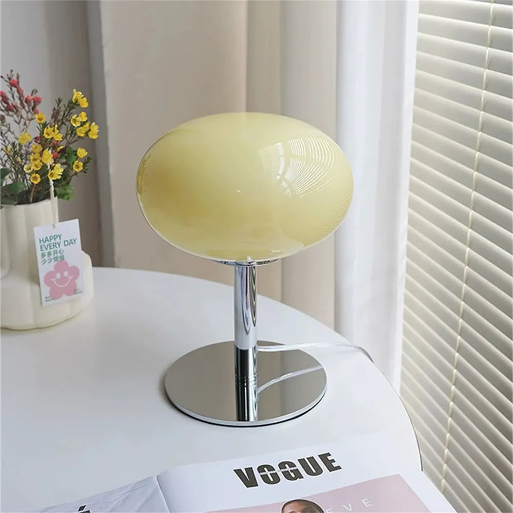 Retro Glass Table Lamp Yellow