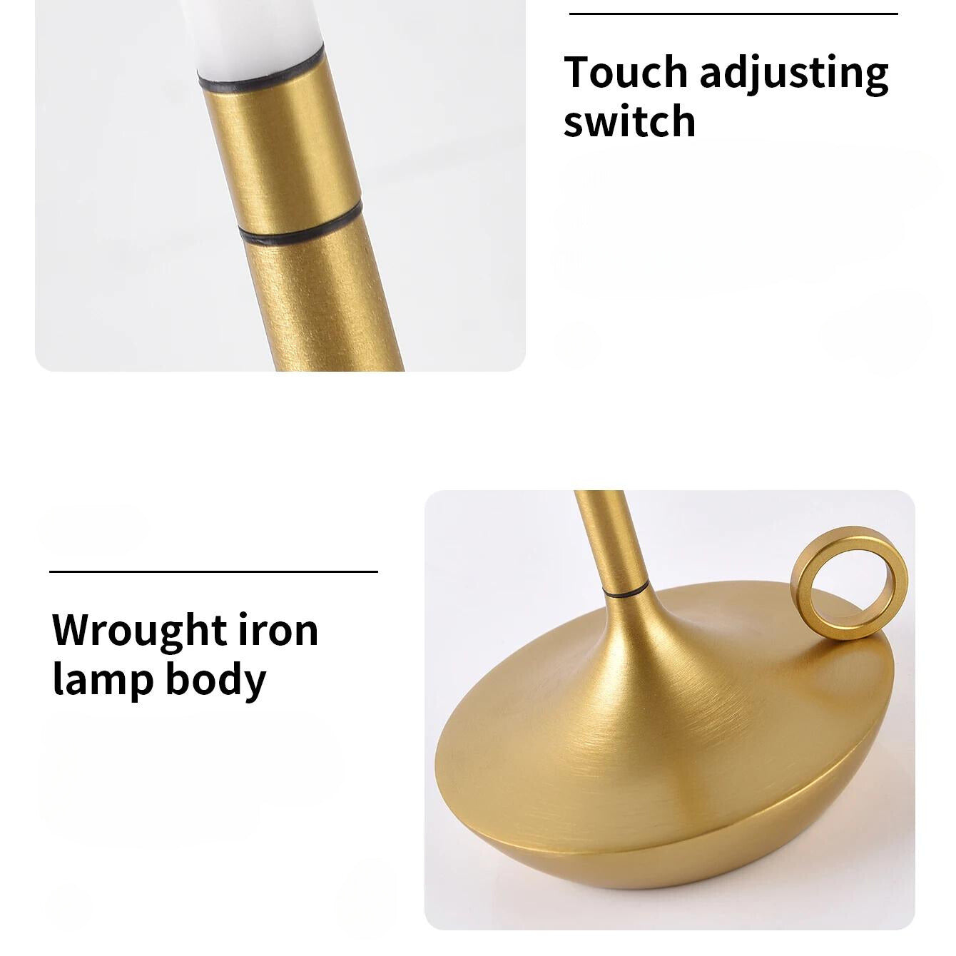 Glow wick rechargeable LED Lamp- Golden