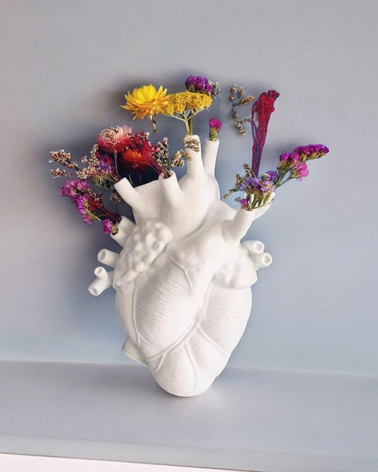 Eternal Elegance: Heart Shape Resin Flower Vase